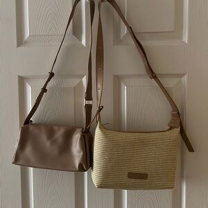 Brown and Tan Shoulder Bag Set
